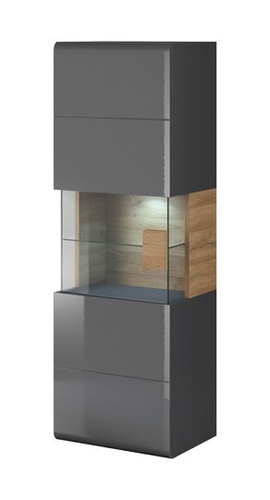 Toledo WM Szafka Wisząca 1-drzwiowa Antracyt Połysk / Dąb Grandson