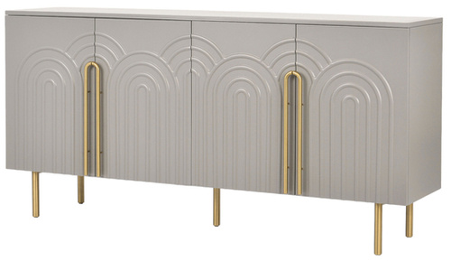 Stilig ST310 Komoda 180 cm jasnoszara złote akcenty