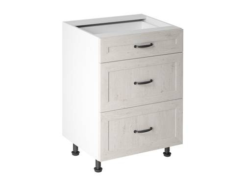 Szafka Kuchenna Dolna 3 Szuflady D60S3 Royal Sosna Nordycka Biały Mat