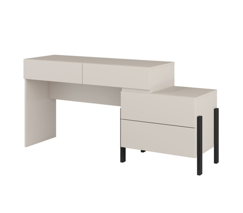 Jukon S - Toaletka Biurko 4S Kaszmir Czarne Metalowe Nogi