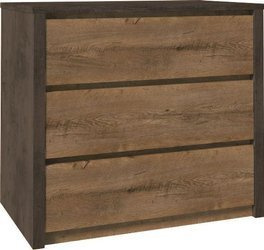 MONTANA GREY K3S - Komoda 3 Szuflady Dąb Lefkas/Smooth Grey