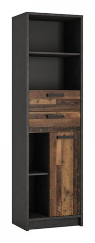 Nubi NUBR01 - Regał Wysoki 1D2S Matera Ciemna/Old Style