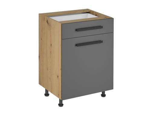 Szafka Kuchenna Dolna 1D1S D60S1 P/L Uchwyt Klasyczny Langen Grey