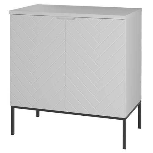 ASPEN-08 - Szafka pod Umywalkę z Blatem 2D 80cm Biały Mat Zestaw-1 Czarny Stelaż