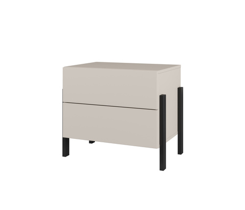 Jukon S - Szafka Nocna 2S Kaszmir Czarne Metalowe Nogi