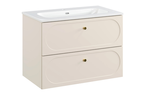 Zestaw Szafka z Umywalką Meblową 80 cm 2 Szuflady Donna Sand