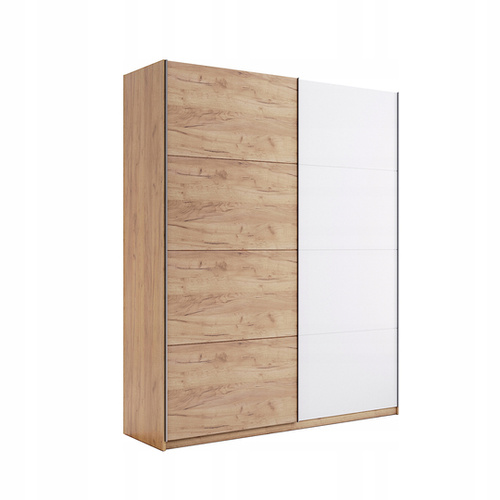 Asti AS-29-WB - Szafa Przesuwna 2-drzwiowa Dąb Craft Biały Połysk