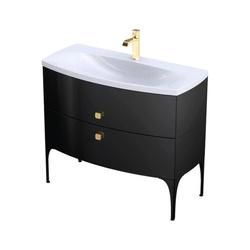 Oristo Szafka pod umywalkę 102 cm 2S LOUIS czarna połysk