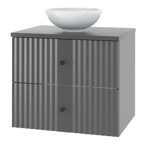 XILO-02 - Szafka z Umywalką i Blatem 2S 60cm Szary Mat Zestaw-5