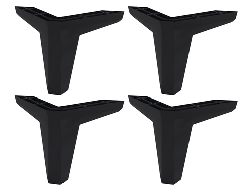 Laura - Dodatkowe Nóżki Do Szafek Łazienkowych 4 Sztuki Czarny Plastik