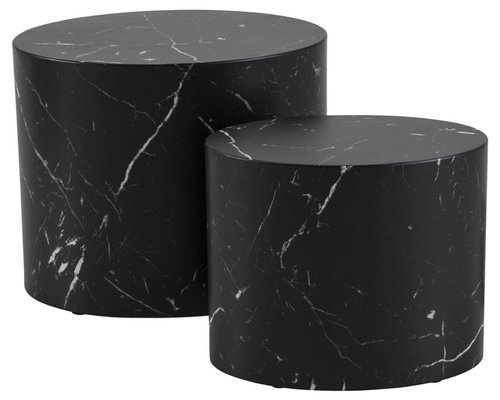 Actona Zestaw Owalnych Stolików Kawowych Mice Czarny