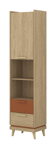 Scandi - Regał 1D2S Dąb Olejowany Ceglany