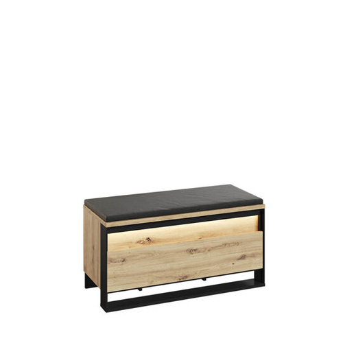 QUANT GARDEROBA QG-03 - Szafka Na Buty Z Oświetleniem Dąb Artisan/Czarna