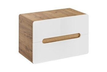 Szafka Pod Umywalkę Nablatową 80 cm 2S Aruba Dąb Craft Biały Połysk