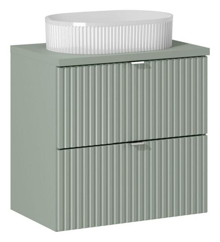 Szafka z blatem i umywalką Beyond 50 cm Line Reed Green z szufladami