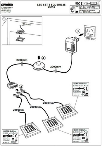 Helvetia Oświetlenie LED 3 Sztuki Barwa Biała