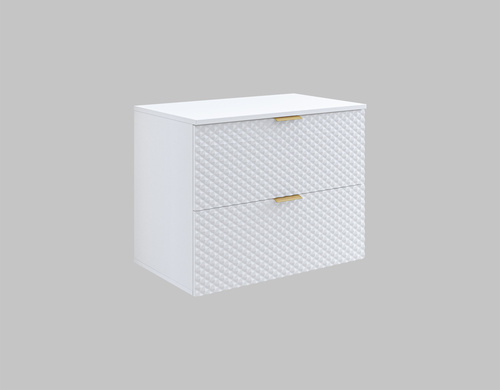 Laura - Szafka Pod Umywalkę 2S Wisząca 80 cm Biały Mat