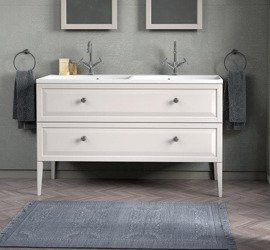 Oristo Szafka z umywalką MONTEBIANCO 120 cm biała +umywalka + nogi