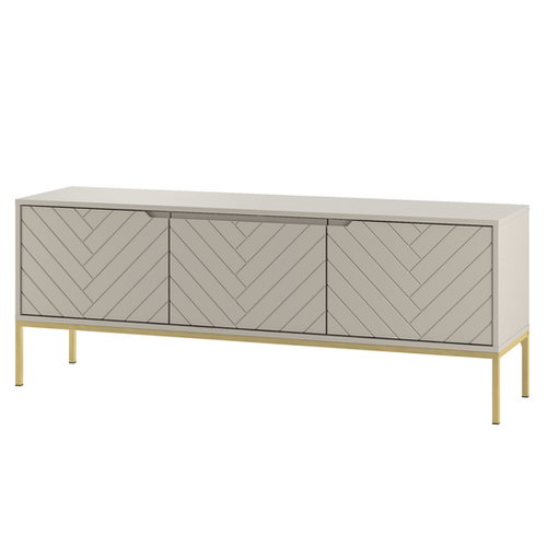 ASPEN-01 - Komoda RTV 3-drzwiowa Kaszmir Złoty Stelaż