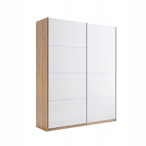 Asti AS-27-WB - Szafa Przesuwna 2-drzwiowa Dąb Craft Biały Połysk