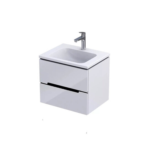 Oristo Szafka Pod Umywalkę Silver 60 cm Biały Połysk Listwa Czarny Mat