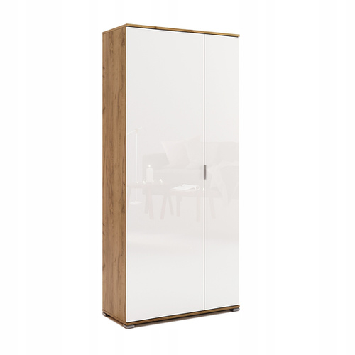 Asti AS-122-WB - Szafa 2-drzwiowa Dąb Craft Biały Połysk