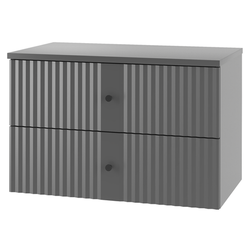 XILO-01 - Szafka pod Umywalkę z Blatem 2S 80cm Szary Mat Zestaw-1