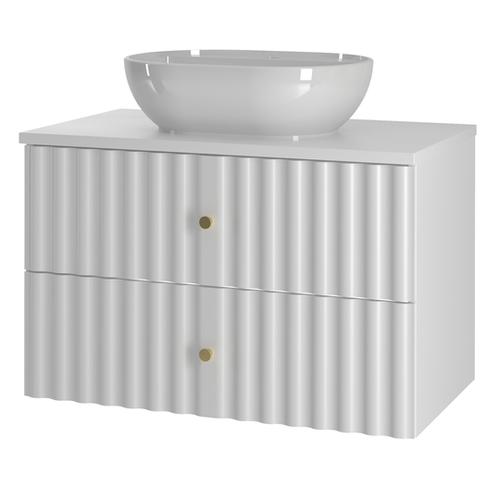 AQUA-01 - Szafka z Umywalką i Blatem 2S 80cm Biały Mat Zestaw-2