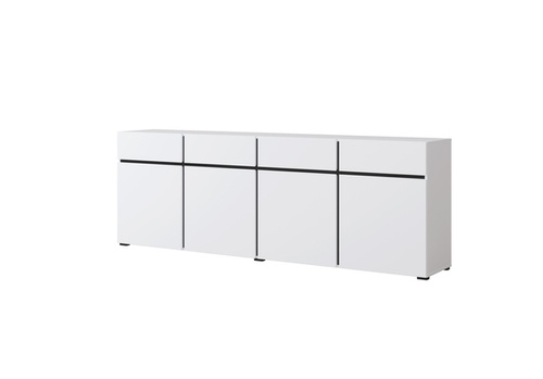 Cross – Komoda 4D4S Biały Czarny Mat