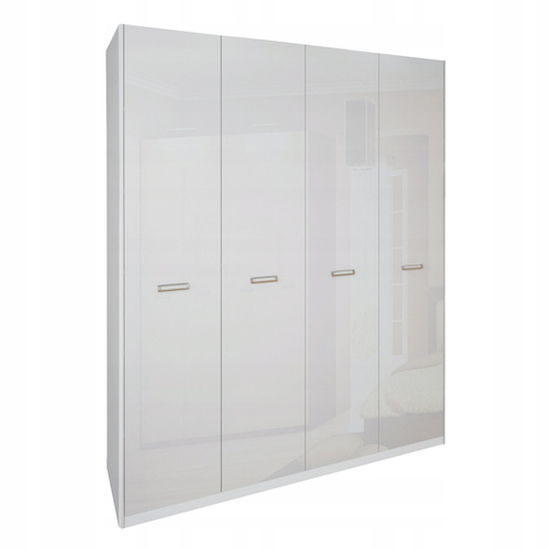 Bella BL-24-WB - Szafa 4-drzwiowa Garderoba Biały Mat Biały Połysk