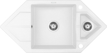 Zlewozmywak granitowy 1.5-komorowy z ociekaczem - Space-Saver Hexon