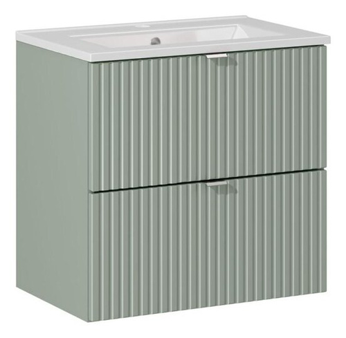 Szafka z umywalką 60 cm Line Reed Green z szufladami