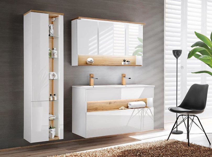 Szafka z umywalką 120 cm Bahama White